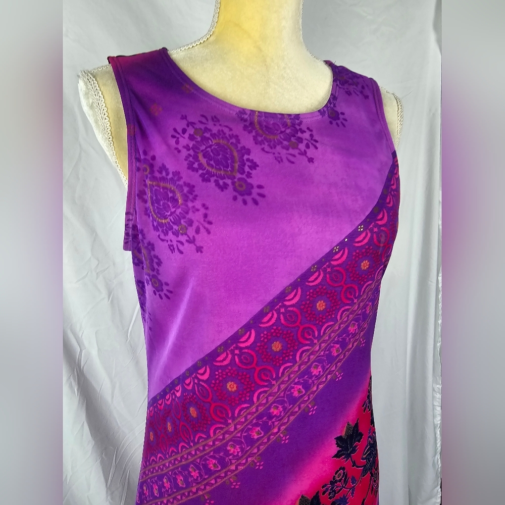 My Michelle Purple Floral Whimsigoth Fairy Y2k Bodycon Dress sz L Vintage - Picture 3 of 7